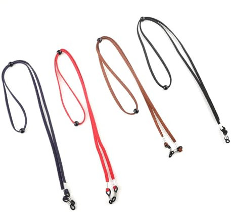 Miionwii Glasses Chain, 4 Glasses Straps, Universal Anti-slip Spectacle Chain, Adjustable Non-Slip Glasses Cord for Women Men