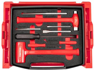 TEKTON Hammers, Pry Bars, Punches, and Chisels Set with Open Top Drawer and Rack (9-Piece) | OLB94701 | Made in USA