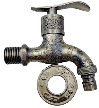 Vintage Tap, Rubinetto in Ottone Anticato, Rubinetto da Giardino Esterno, Rubinetto Scolpito,Antico Rubinetto, Vintage Rubinetto Del Mop