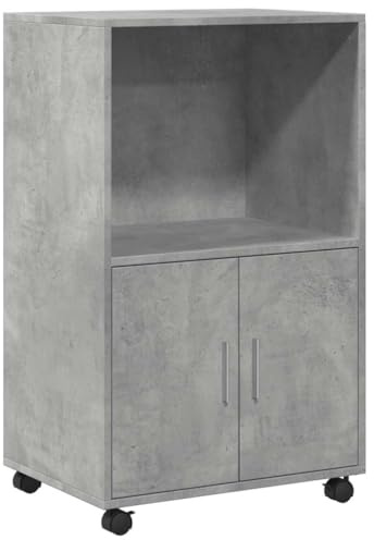 vidaXL Rollschrank Betongrau 55x40x91 cm Holzwerkstoff