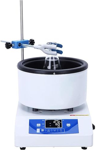 WFUAHA Magnetischer Rührheiztopf, 100 ° C Wasserbad & 250 ° C Ölbad, 50-2000 U/Min Geschwindigkeitseinstellung, Interne Und Externe Temperatursensoren, LCD-Digitalanzeige, Für Flaschen