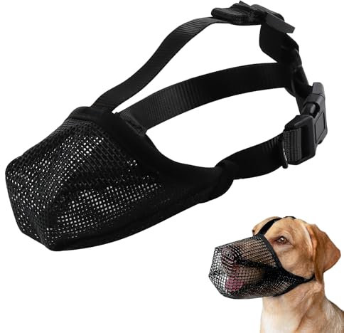 Atmungsaktiver Maulkorb aus Mesh, XS Maulkorb für Haustiere, Weicher Nylon Maulkorb, Schwarz Maulkorb für Anti Beißer, Maulkorb mit Verstellbare Schlaufe, Einstellbare Maulkörbe für Welpen Draußen