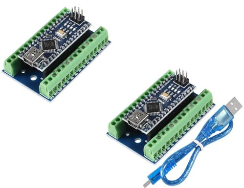 DUBEUYEW 3 módulos nano soldados, chip Nano Board CH340, 5 V 16 MHz para Arduino, con un cable micro USB y 2 adaptadores de nano terminal, placa de expansión de escudo