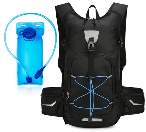 Samlonge Trinkrucksack mit 2L Trinkblase, 20L Laufrucksack mit Trinksystem, Fahrradrucksack Wasserrucksack, Trailrunning Rucksack zum Wandern für Laufen Radfahren Camping Skifahren Outdoor-Aktivitäten