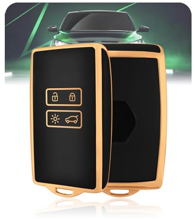 LELNOOS Coque Clé Voiture, Silicone Étui Cle Etui Clef Protecteur Cache Cles pour Renault Captur 2 Clio 5 Megane 4 Scenic 4 Espace 5 6 Kadjar Austral Arkana Zoe Dacia Duster 3 Sandero Stepway Jogger