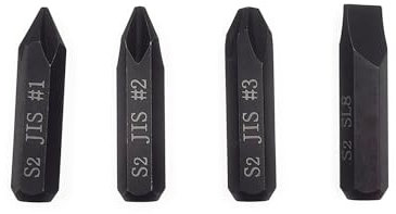 3Pcs JIS Impact Screwdriver Bits and 1Pcs Slotted Impact Bit for Manual Impact Driver, 5/16 Hex Shank, S2 Alloy Steel,36mm Long- Ideal for Japanese Automotive & Motorcycle Repairs (JIS #1+#2+#3+SL8)