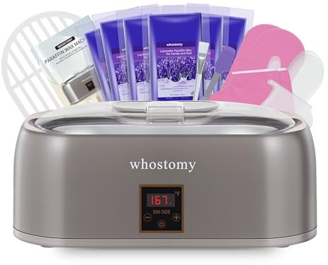 WHOSTOMY Paraffin Wax Machine for Hands and Feet, Paraffin Wax Warmer with 8pcs Refills, Paraffin Bath for Arthritis, Hand and Foot Treatment, SPA Hot Wax Machine for Moisturizing Dry Skin