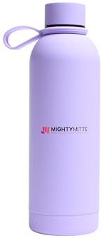 MightyMitts Stainless Steel Water Bottle (500ml) with Carry Handle, Leak-Proof Insulated Water Bottle, Keeps Drinks Hot or Cold for Hours, Durable for Travel, Gym & Everyday (Purple)