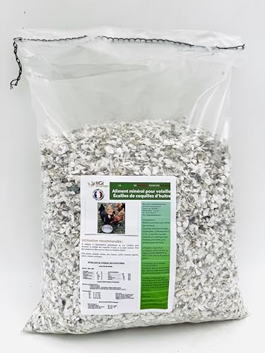 Austernschalenschalen – Mineralfutter für Geflügel – natürliche Kalziumquelle – Hühner, Wachteln, Perlhühner, hergestellt und verpackt in Frankreich (4,5 kg)