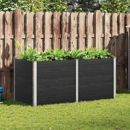 Massbinet Garten Hochbeet 200x100x91 cm WPC Grau