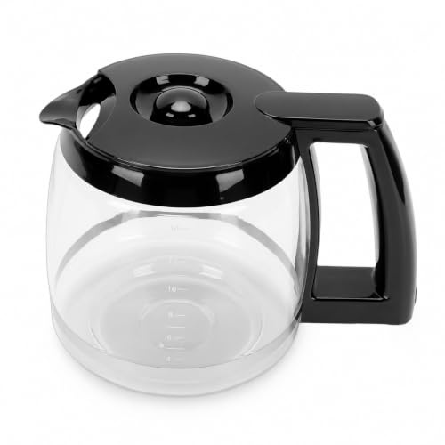 YUEHISY Glass Coffee Pot, Easy Clean Borosilicate Carafe with Handle, Drip Proof Spout, Heat Cold Proof, Replacement for Coffee Makers (Replacement for 14 Cup 2.1L)