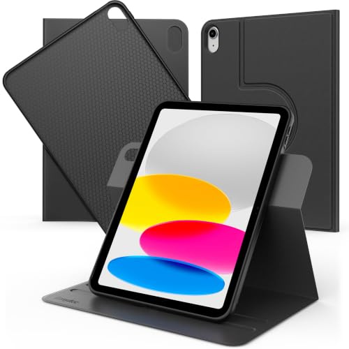 EasyAcc Rotierende Hülle für iPad (A16) 11./10. Generation (2025/2022) | Ultra Dünn Cover mit Auto Schlaf/Aufwach Funktion Schutzhülle Case,Schwarz