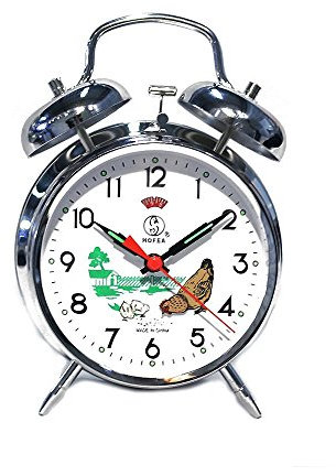 just Orologio da Tavolo Sveglia ANALOGICA A Carica Manuale Corda Vintage Gallina