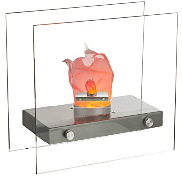 GLOBO Beleuchtung Feuereffekt LED Tischleuchte 30,5x15cm Glas