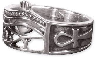 Auge des Horus Ankh ägyptischer Ring Horusauge Mondauge Lichtgott (62 (19.7))