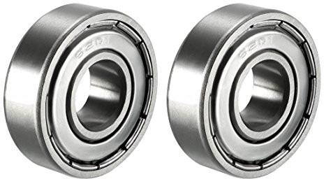 sourcing map 2Stk. Rillenkugellager 6201Z Doppelschild 12mmx32mmx10mm Kohlenstoffstahl