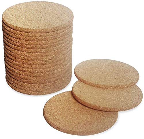 20 Pcs Posavasos De Corcho Redondos Retro Posavasos De Madera Posavasos Madera Vintage para Bebidas Café Divertido Posavasos De Madera Natural Adecuado para El Restaurante En Casa Oficina
