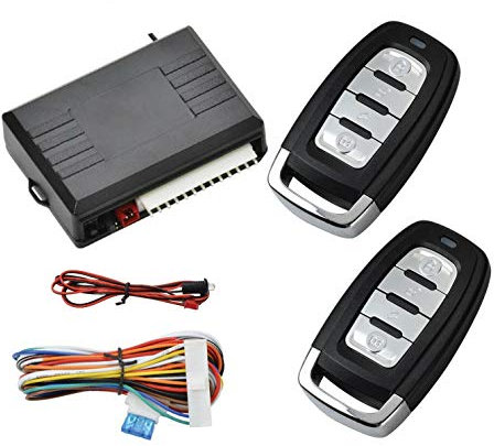 Universal Remote Control Central Door Lock Kit Style 7 Locking Keyless Entry Upgrade Kit with Contorl Box + 2 Replacement Remote Contorl for Car Central Door Lock