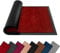 FB FunkyBuys Washable Dirt Trapper Door Mats Indoor & Outdoor, Heavy Duty Non Slip Doormats, Rubber Backed Floor Mat, Super Absorbent Front Door Mat, Entrance Rug (Red-Plain, 40cm x 60cm)