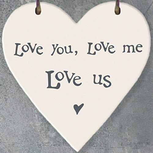 Pebble Eleven Love You Me Us Small Wooden Heart Tag 3cm Gift Mini Tiny Hanging Sign Message