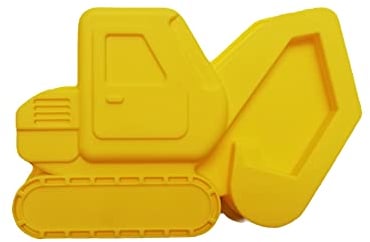 Q-Town Backform Bagger, gelbe Kuchenform für Kindergeburtstag Feier Party 100% Silikon Radlader Motivform Baustelle Motiv für Kuchen Eis Schokolade Baggerform besondere Form BPA frei LFGB zertifiziert