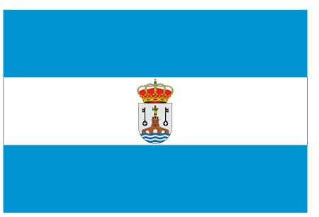 Porras Bandera de Alcalá de Guadaíra Tamaño 150x100 cm Con 2 ollados para mastil exterior Bandera para Ayuntamientos y Eventos o Empresas