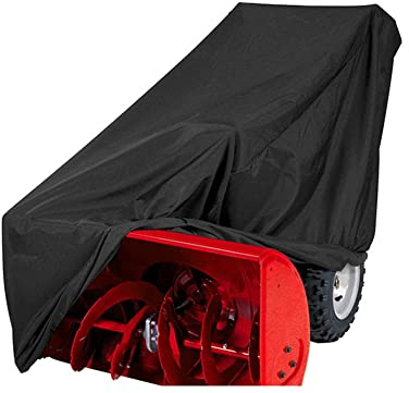 ikasus Schneegebläse Schutzabdeckung, Schneefräsen Abdeckung Mit Kordelzug, Oxford Tuch Schutzhülle Wasserdichter UV-Schutz Staubschutz Schwarz 120cmx82cmx102cm
