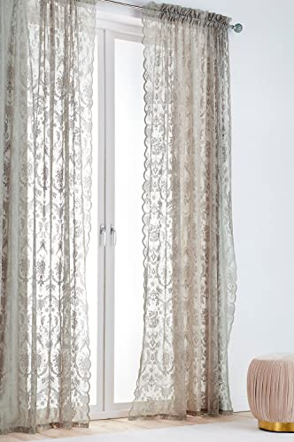 JOTEX LACINA Gardinenschals, 2 St, Grau, 220 cm