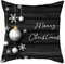 KnSam 50x50cm Kissenbezug Weihnachten, Schneeflocke Weihnachtskugel Zierkissenbezüge Polyester Bequem, Quadratische Kissenhülle für Autos Wohnzimmer Schlafzimmer Sofa Dekor, Dunkel Grau