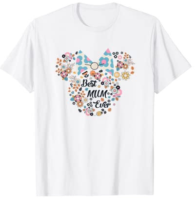 Disney Minnie Mouse Best Mum Ever Icon Flowers Mother’s Day T-Shirt