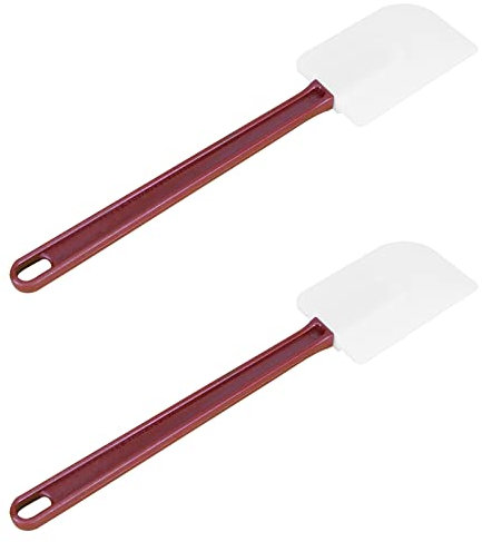 High Heat Resistant Silicone Scraper Spoon Commercial Spatula for Cooking, Rubber Spatula Set of 2 (2 x 9.5'' Spatula)