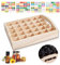 WishesMar 30 Slots Ätherisches Öl Halter Regal aus Holz - Bietet Platz für 5ml 10ml ätherisches Öl-Flaschen - Aufbewahrungs Ständer Gestell Organisator für Ätherische Öle und Duftöle #A