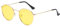 RUNHUIS Rund polarisierte Sonnenbrille Damen Herren Klassische Super Leichte Metallrahmen Gläser Mode Brillen für Fahren Angeln Gold/Gelb