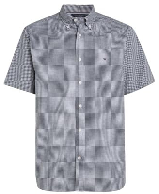 Tommy Hilfiger Men Short-Sleeve Shirt, Multicolor (Desert Sky/Optic White), XS