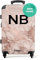 NoBoringSuitcases.com® Koffer personalisiert, 67x43x25cm - Hartschalenkoffer, Rollkoffer Groß - Koffer Mittelgroß - Reisekoffer - Rosa Marmor - Leicht - Koffer mit Namen Initialen