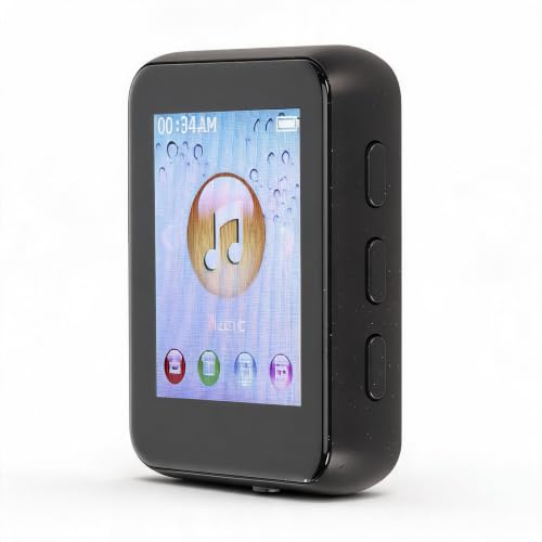 Bluetooth MP3-Player, HiFi Verlustfreier Touchscreen Unterstützt, 8G Musikplayer mit Lautsprecher Schwarz