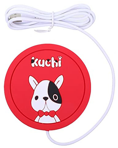 Dariokki Chauffe-tasse USB de dessin animé chauffant, tapis de tasse pour garder les au chaud, dessous de verre, chien