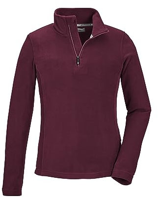 killtec Mädchen Fleeceshirt mit Stehkragen und Reißverschluss KSW 188 GRLS FLC SHRT, dunkel Himbeere, 116, 40871-000