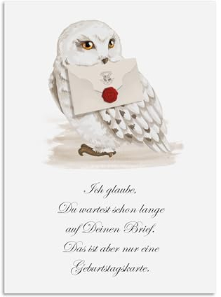 Nastami Geburtstagskarte lustige Karte Geburtstag Geschenk Freunde (Brief Hogwarts)