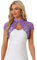 Allegra K Cardigan da donna in pizzo con colletto alla coreana corto elegante bolero coprispalle, Viola, S