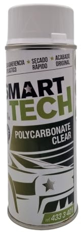 Smart Tech Barniz Acrícilo Reparador de Faros de Coche Barniz para Policarbonatos Spray Restaurador Opticas para Reparar Faros Transparente Brillo 400ml