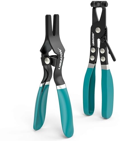 LIBRATON Set di 2 Pinze per Fascette Stringitubo, con Pinze per Fascette Stringitubo, Pinze per Rimuovere Tubi, Custodia per Riporre e Rimuovere e Installare Il Tubo Dell'Acqua Dell'Olio Combustibile