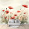 Papier Peint Panoramique Coquelicot, 150 x 105 cm Papier Peint Intissé Personnalisé Photo Murale pour Salon Chambre d'enfants restaurant Appartement Décoration Murale