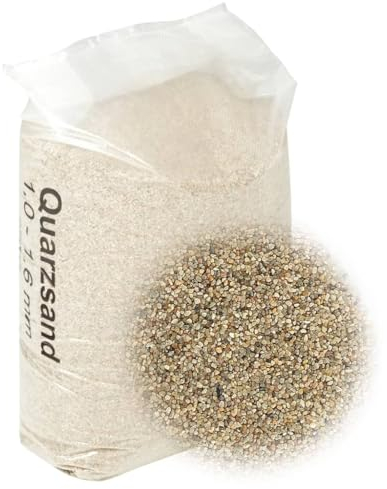 vidaXL Filtersand, Poolfilter Quarzsand für Poolreinigung, Geruchloser Sand für Filteranlagen, Filtermedien für Schwimmbecken Pools, 25 kg