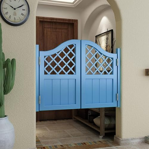 NWBZBH Cafe Swinging Doors,Solid Wood Half-Waist Door Indoor Partition Fence Gate,Auto Close Corridor Bar Kitchen Restaurant Emporium(W130h90)