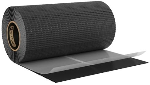 WANDANSCHLUSSBAND | Länge 5m | Breite 300mm | hochwertiges Aluminium und Butyl | Selbstklebend | Dach Kaminanschlussband 4D Struktur (Anthrazitgrau RAL7021)
