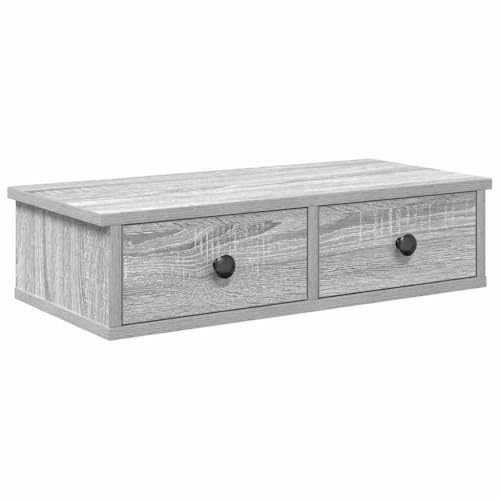 vidaXL Wandregal mit Schubladen Grau Sonoma 60x28x15 cm Holzwerkstoff