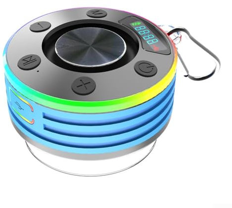 Zoegneer Radio de radio de audio inalámbrico Radio de ducha con ventosa, funcionalidad FM y clasificación impermeable para duchas o exteriores (azul)