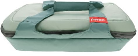 Pyrex 5-Quart Portable Sage Green Insulated Casserole Carrier for Hot or Cold Food