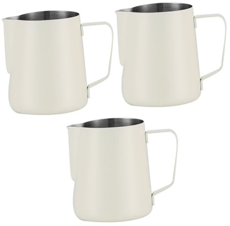 Cabilock 3st Becher Aus Edelstahl Getränke Thermal- Sofortig Deckel Espressomaschinen Milchkännchen Für Kaffeemaschine Krug Für Kaltgebrühten Kaffee Latte Tasse Sirup Weiß Rostfreier Stahl